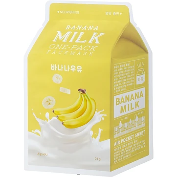 A'pieu Banana Milk One-Pack 21 мл увлажняющая тканевая маска с экстрактом молочных протеинов и банана