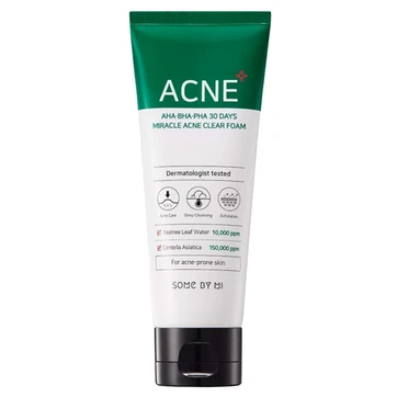 Пенка для проблемной кожи SOME BY MI AHA BHA PHA 30 Days Miracle Acne Clear Foam