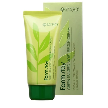 Солнцезащитный увлажняющий крем с зеленым чаем Farm Stay Green Tea Seed Moisture Sun Cream SPF50