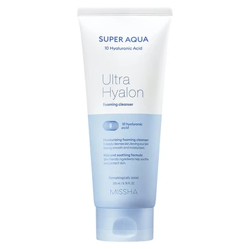 Пенка для умывания с гиалуроновой кислотой MISSHA Super Aqua Ultra Hyalron Foaming Cleanser