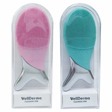 Очищающая щетка-массажер для лица WellDerma Cleansing Fish, Pink (розовый)
