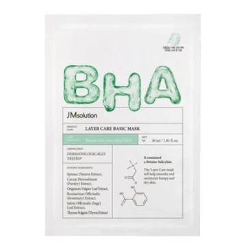 JMsolution Layer Care Basic 30 мл тканевая маска с BHA-кислотой для проблемной кожи