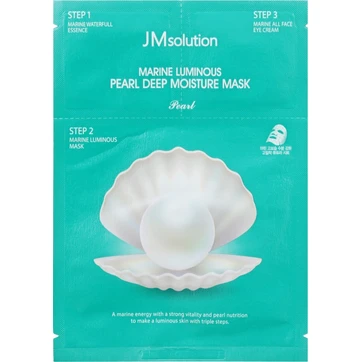 JMsolution Marine Luminous Pearl Balancing Mask (ессенция/1.5 мл + маска/27 мл + крем/1.5 мл) трёхшаговый набор для сияния кожи