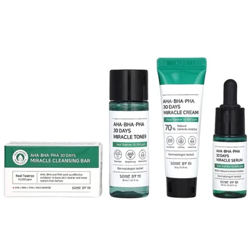 Some By Mi AHA-BHA-PHA 30 Days Miracle Starter SOS Kit (мини) набор из 4 средств с кислотами для борьбы с недостатками кожи
